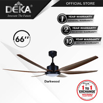 DEKA 66" 6 BLADES DC MOTOR CEILING FAN WITH LED- DARK WOOD (NEON66/L-DW)