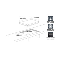 ELBA 4 ZONE BUILT IN CERAMIC HOB-RADIANT (ECH-K6014ST(BK))