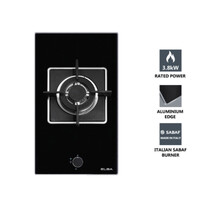 ELBA 1 BURNER B/I/HOBS - TEMPERED GLASS (EDH-F3401G(BK))