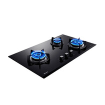 RINNAI 3 BURNER B/I/HOBS *BLACK TEMPERED GLASS*