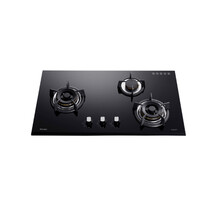 RINNAI 3 BURNER B/I/HOBS *BLACK TEMPERED GLASS*