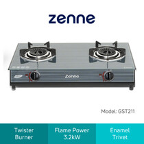 ZENNE 2 BURNERS GAS COOKER-GLASS (GST-211G)