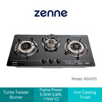 ZENNE 3 BURNERS GAS COOKER HOB-FLEXIBLE HOB (KGH-313EN)
