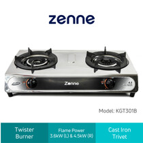 ZENNE 2 BURNERS GAS COOKER (KGT301B-S)